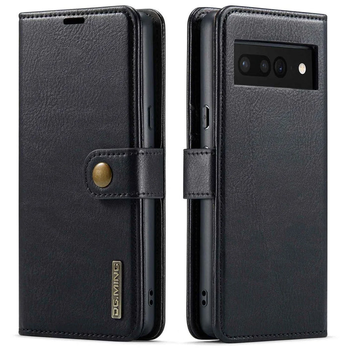 DG.MING For Google Pixel 7 Pro 5G Detachable 2-in-1 Phone Case Split Leather Wallet Stand Drop-proof Protective Cover - Black - 1