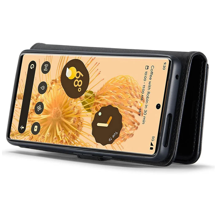 DG.MING For Google Pixel 7 Pro 5G Detachable 2-in-1 Phone Case Split Leather Wallet Stand Drop-proof Protective Cover - Black - 3