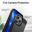 For iPhone 14 Plus 6.7 inch Drop-proof Phone Case PC + TPU Scratch-resistant Mobile Phone Cover with Sliding Card Slot - Black - 4