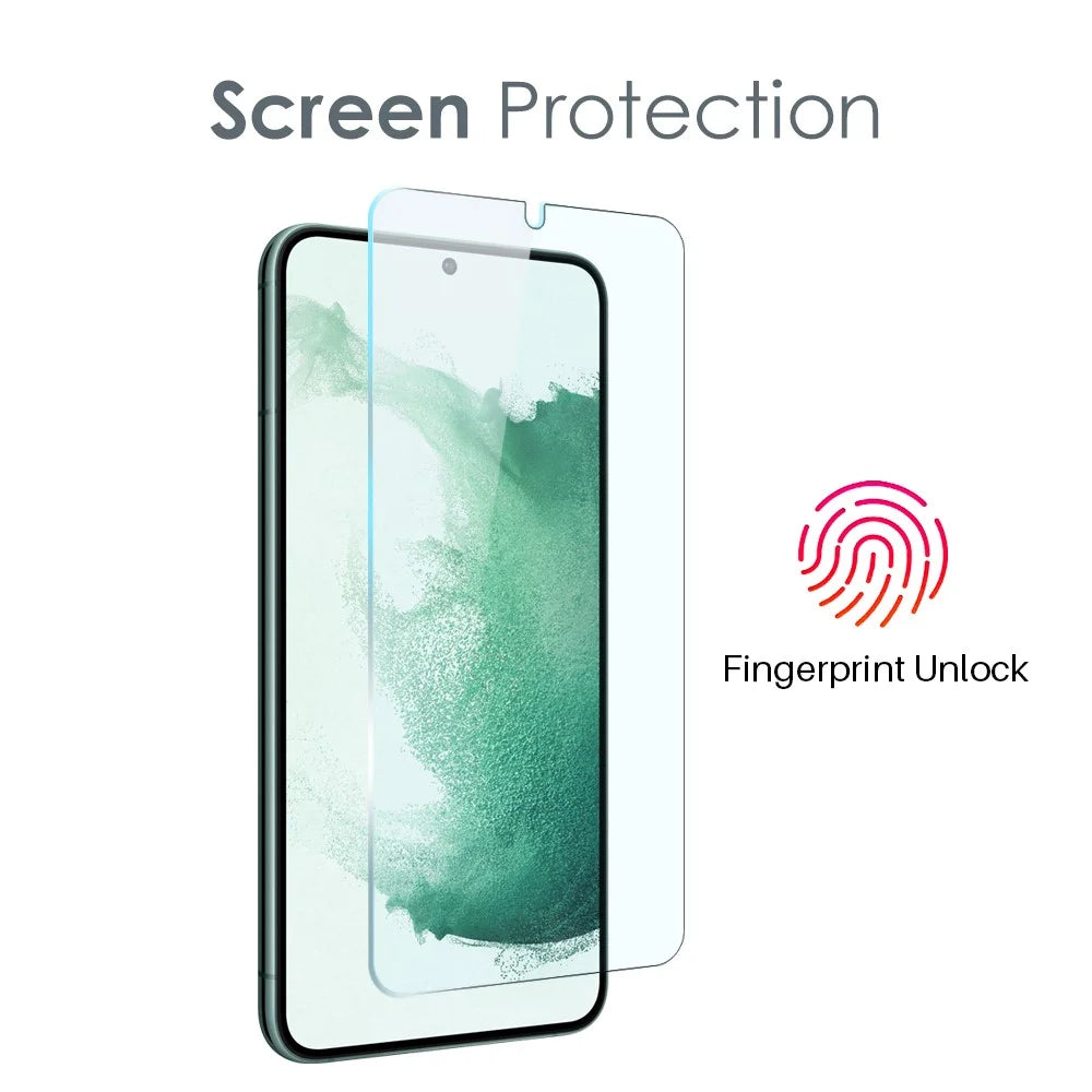 NORTHJO For Samsung Galaxy S22 5G Anti-fall Soft TPU Phone Case with Scratch-resistant Tempered Glass Screen Protector and Back Camera Lens Cover - 3
