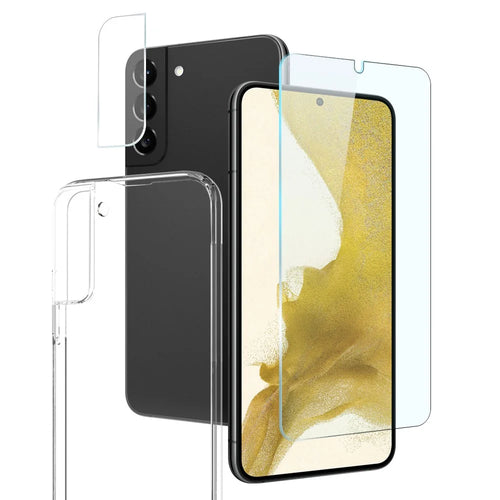 NORTHJO For Samsung Galaxy S22+ 5G Lightweight Anti-drop Soft TPU Phone Case with Anti-wear Tempered Glass Screen Protector and Back Camera Lens Cover - 1