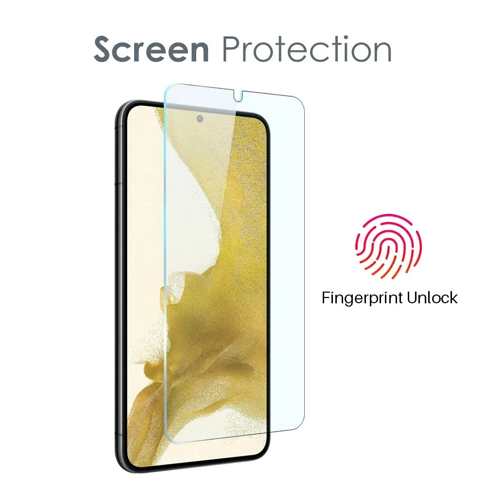 NORTHJO For Samsung Galaxy S22+ 5G Lightweight Anti-drop Soft TPU Phone Case with Anti-wear Tempered Glass Screen Protector and Back Camera Lens Cover - 3
