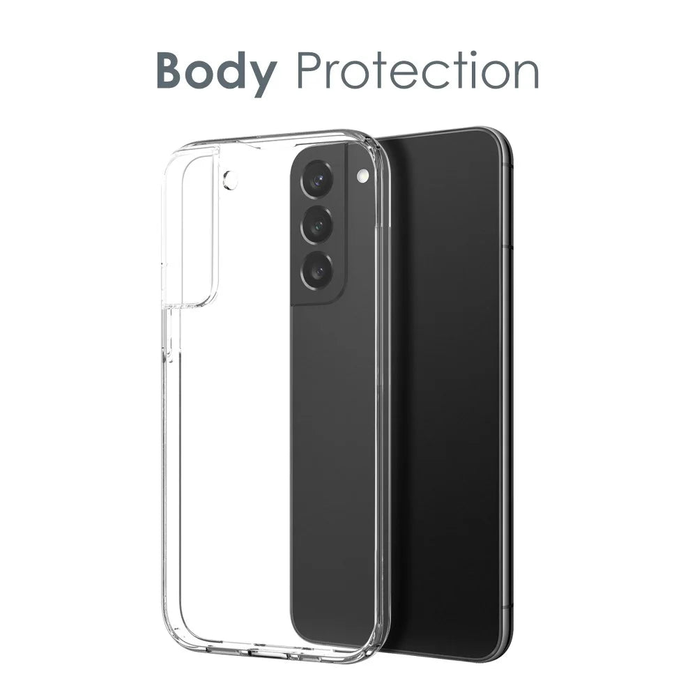 NORTHJO For Samsung Galaxy S22+ 5G Lightweight Anti-drop Soft TPU Phone Case with Anti-wear Tempered Glass Screen Protector and Back Camera Lens Cover - 4