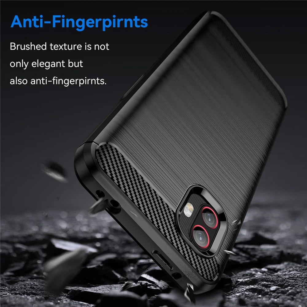 For Samsung Galaxy Xcover6 Pro 5G/Xcover Pro 2 5G Anti-drop TPU Phone Case Carbon Fiber Texture Brushed Surface Wear-resistant Cover - Black - 3
