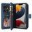For iPhone 14 Plus Zipper Wallet Case with 15 Card Slots and Strap Leather Phone Cover - Blue - 5