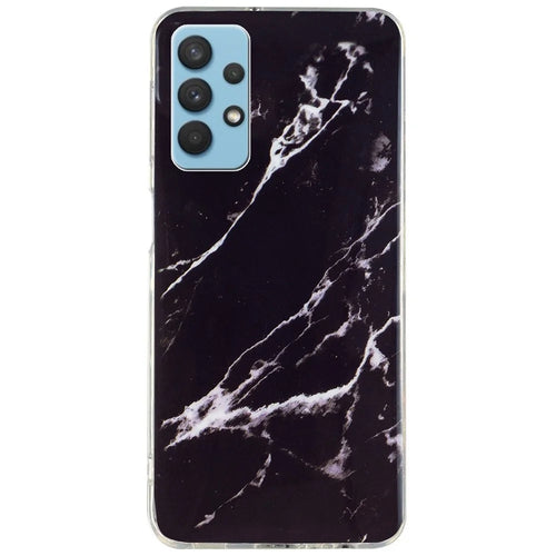 For Samsung Galaxy A32 5G/Galaxy M32 5G IMD Marble Pattern Soft TPU Case Phone Drop-proof Back Cover - Black - 1
