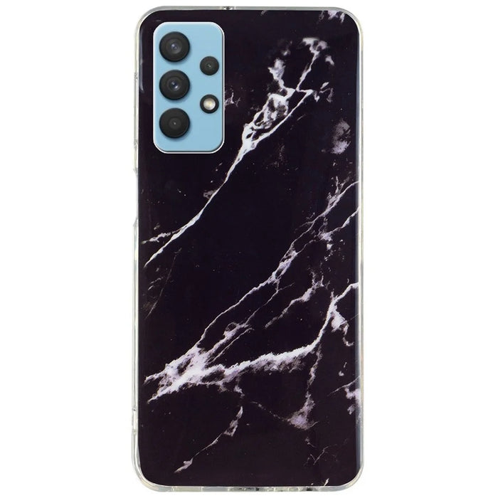 For Samsung Galaxy A32 5G/Galaxy M32 5G IMD Marble Pattern Soft TPU Case Phone Drop-proof Back Cover - Black - 1