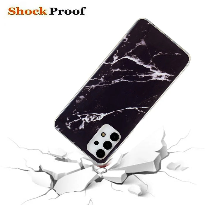 IMD Marble Pattern TPU Case for Samsung Galaxy A13 4G, Scratch-resistant Protective Phone Cover - Black - 3