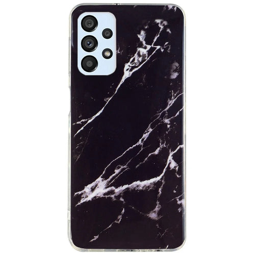 IMD Marble Pattern Case for Samsung Galaxy A53 5G, Shockproof Anti-scratch Cell Phone Cover - Black - 1