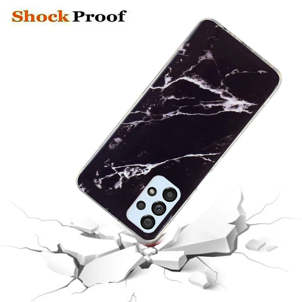 IMD Marble Pattern Case for Samsung Galaxy A53 5G, Shockproof Anti-scratch Cell Phone Cover - Black - 3