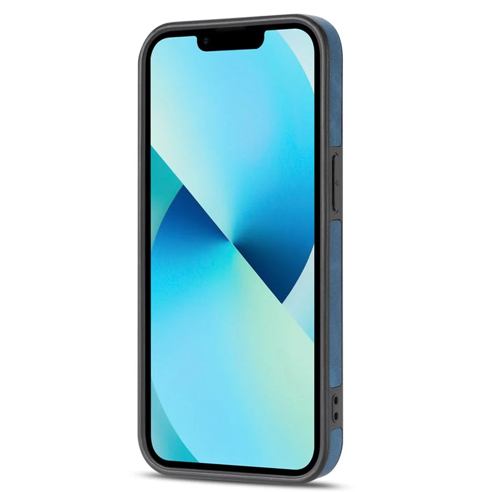 For iPhone 14 Pro 6.1 inch Shockproof Zipper Pocket Phone Wallet Case PU Leather Coated TPU Mobile Phone Cover Card Holder Kickstand - Blue - 5