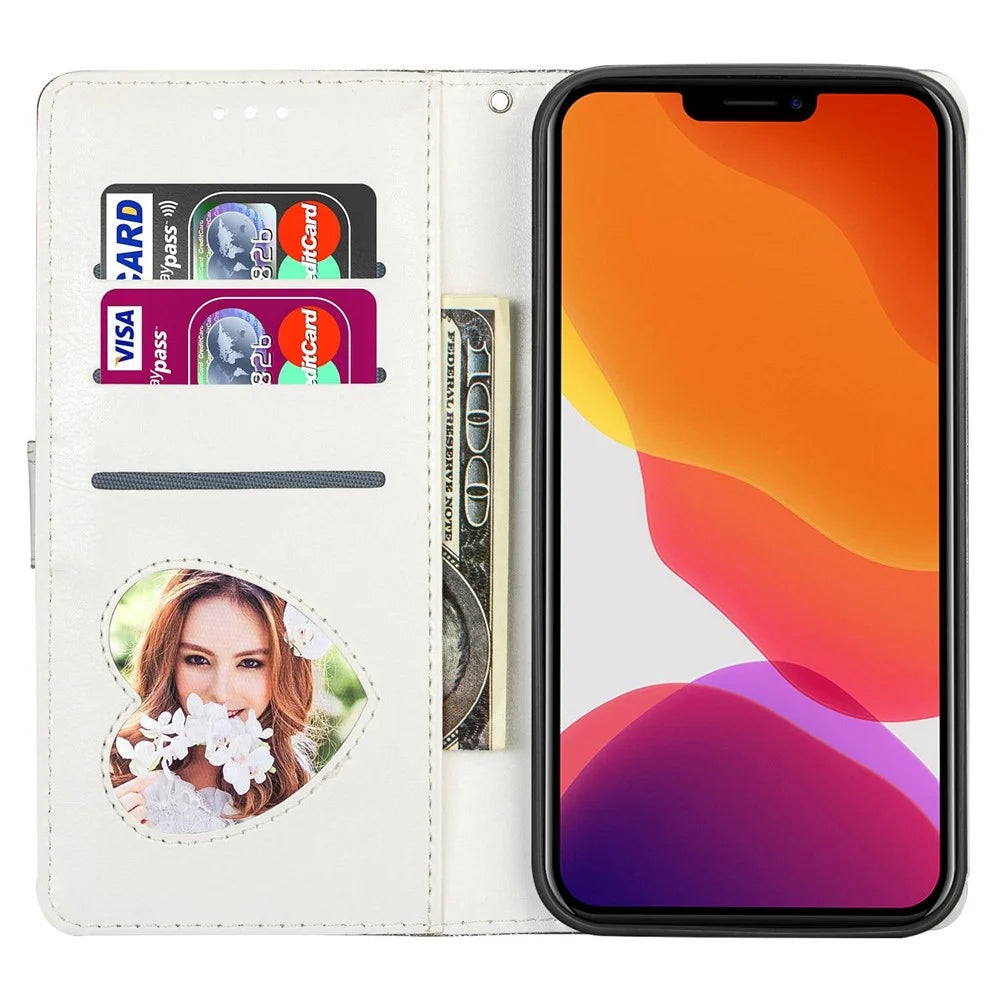 For iPhone 14 Pro Max 6.7 inch Glitter Sequins PU Leather + TPU Full Protection Stand Wallet Case with Zipper Pocket and Hand Strap - Silver - 2