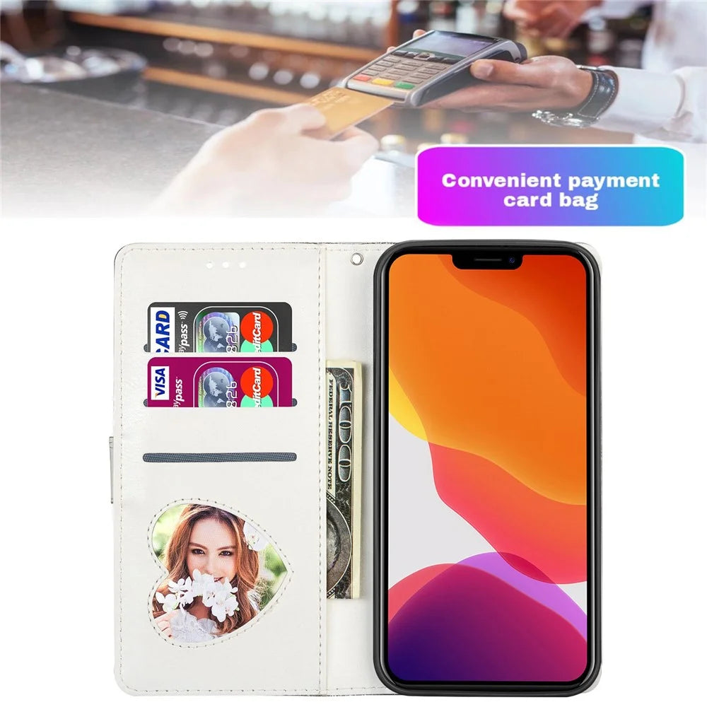For iPhone 14 Pro Max 6.7 inch Glitter Sequins PU Leather + TPU Full Protection Stand Wallet Case with Zipper Pocket and Hand Strap - Silver - 7