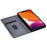 For iPhone 14 Plus 6.7 inch Glitter Sequins Stand Card Holder PU Leather Fall Proof Protective Phone Case Cover - Grey - 3