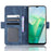 For vivo T2x 5G Stand Feature Multiple Card Slots Case PU Leather Wallet Magnetic Clasp Drop-proof Shell - Blue - 3