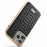 FIERRE SHANN for iPhone 13 Pro Max 6.7 inch Non-slip Grip Snake Texture PU Leather Coated PC Back Shell Electroplating Edge Mobile Phone Cover - Black - 5