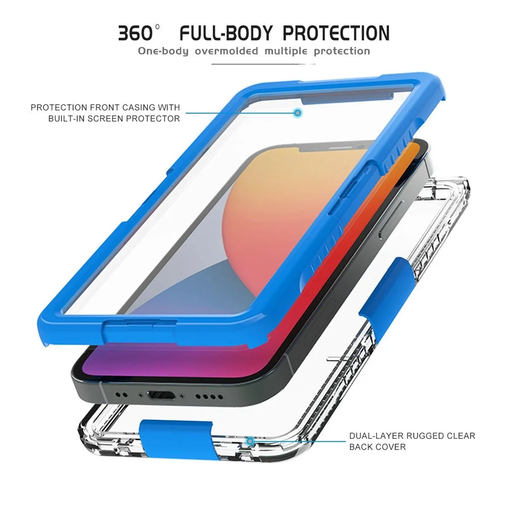 167.4x81x10.7mm Universal 7 inch Mobile Phone IP68 3m Waterproof Anti-drop Anti-scratch Cover Cellphone Underwater Protective Case - Black - 6