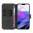 DG.MING Retro Cell Phone Shell Bag for iPhone 14 Pro 6.1 inch, Magnetic Closure Dustproof PU Leather Wallet Phone Stand Case - Black - 2