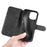 DG.MING Retro Cell Phone Shell Bag for iPhone 14 Pro 6.1 inch, Magnetic Closure Dustproof PU Leather Wallet Phone Stand Case - Black - 6