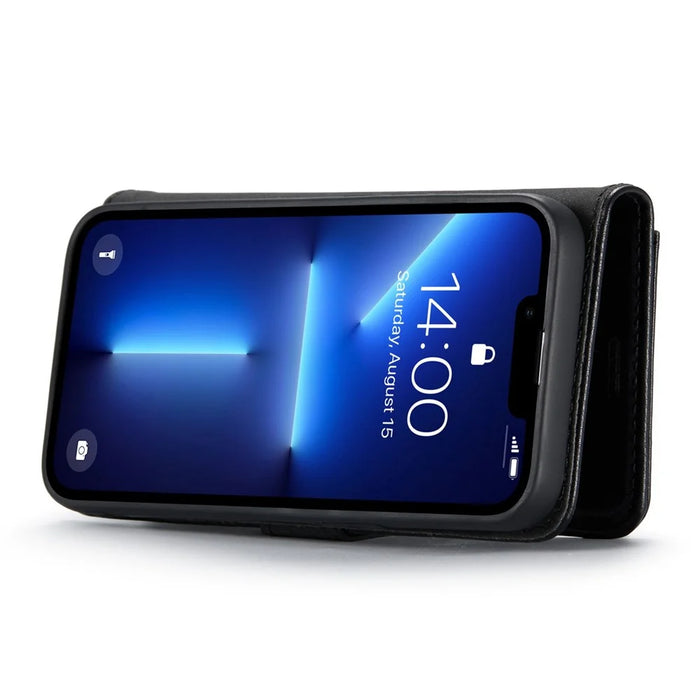 DG.MING For iPhone 14 Pro Max 6.7 inch Wallet Magnetic Detachable Case Split Leather Stand Flip Phone Cover - Black - 3