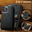 DG.MING For iPhone 14 Pro Max 6.7 inch Wallet Magnetic Detachable Case Split Leather Stand Flip Phone Cover - Black - 6