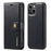 DG.MING For iPhone 14 Plus 6.7 inch Split Leather Magnetic Detachable Flip Case Stand Feature Purse Protection Wallet Cover - Black - 1