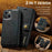 DG.MING For iPhone 14 Plus 6.7 inch Split Leather Magnetic Detachable Flip Case Stand Feature Purse Protection Wallet Cover - Black - 5