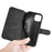 DG.MING For iPhone 14 6.1 inch Retro Style Magnetic Closure Shockproof PU Leather Wallet Phone Case with Stand - Black - 5