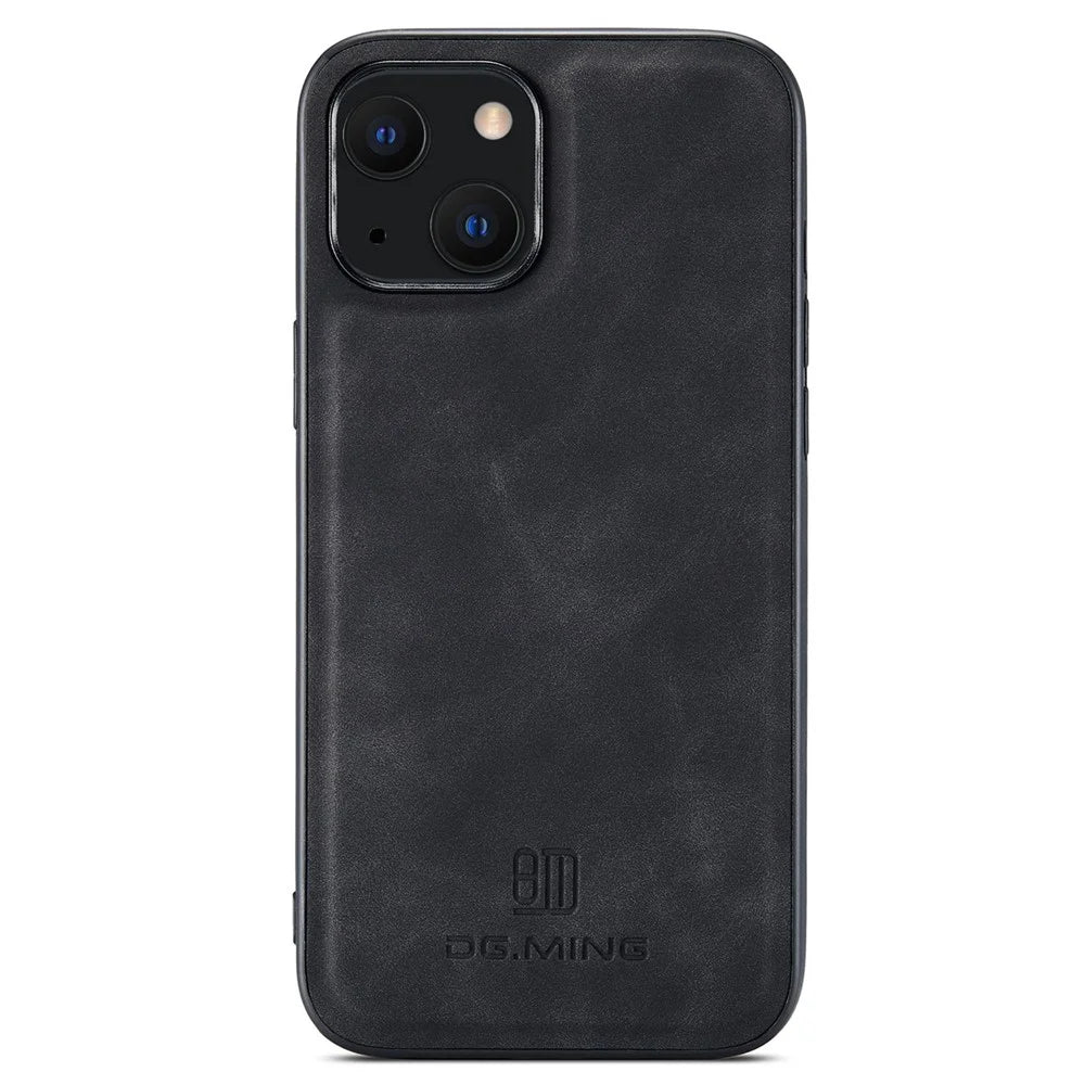 DG.MING M2 Series for iPhone 14 6.1 inch Shockproof Anti-fall Magnetic Absorption Kickstand Design Phone Case with Detachable Wallet - Black - 5