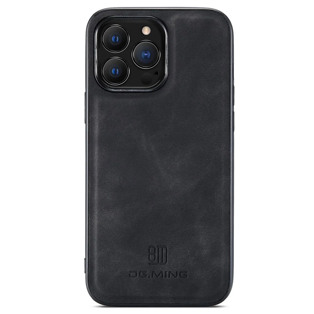 DG.MING M2 Series for iPhone 14 Pro Max 6.7 inch Magnetic Absorption Wear-resistant Protective Phone Case with Detachable Wallet / Kickstand - Black - 5