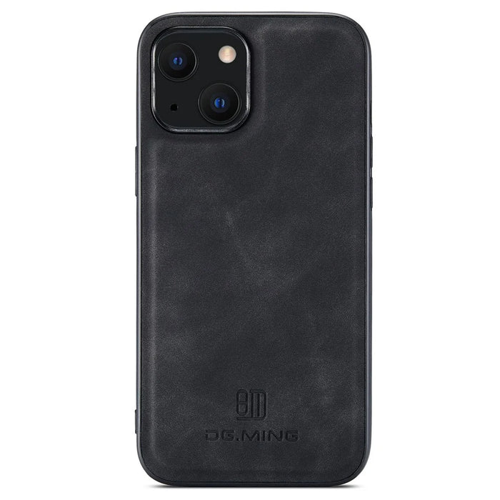 DG.MING M1 Series For iPhone 14 6.1 inch Detachable Magnetic 2-in-1 Wallet Phone Case PC+TPU+PU Leather Well-protected Anti-scratch Cover - Black - 5
