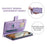 For iPhone 13 Pro 6.1 inch 005 Wallet Design Folio Flip Magnetic Phone Cover Rhombus Grid Texture PU Leather Zipper Pocket Stand Case - Purple - 4