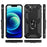 For iPhone 14 6.1 inch Military Grade Shockproof TPU + PC Kickstand Phone Case Protector with Car Mount Metal Sheet - Black - 7