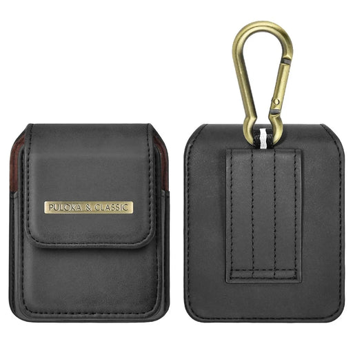 PULOKA for Samsung Galaxy Z Flip5 5G / Flip4 5G / Flip3 5G Portable Waist Bag Vertical Scratch Resistant PU Leather Waist Pouch with Hook - Black - 1