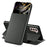 For Samsung Galaxy S22+ 5G View Window Phone Case PU Leather Card Holder Stand Protective Cover - Black - 1