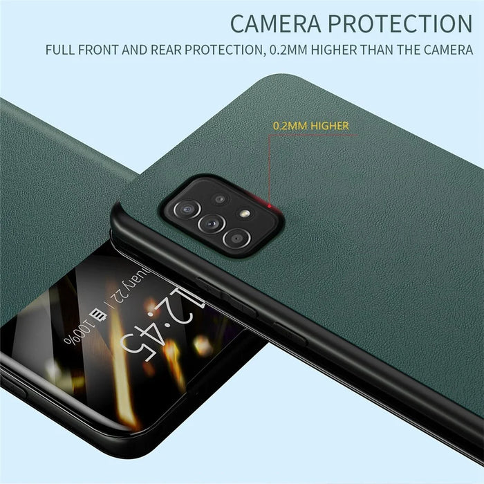 For Samsung Galaxy A52 4G / 5G / A52s 5G View Window Drop-proof Leather Phone Case with Card Holder Stand - Blue - 2