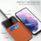 For Samsung Galaxy A52 4G / 5G / A52s 5G View Window Drop-proof Leather Phone Case with Card Holder Stand - Blue - 5