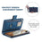 005 Style for Samsung Galaxy S21 Ultra 5G Rhombus Texture Leather Stand Case Zipper Pocket Wallet Phone Cover with Wrist Strap - Blue - 6