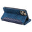 005 Style Zipper Pocket Stand Case for iPhone 11 Pro Max 6.5 inch, PU Leather Wallet Rhombus Texture Phone Shell Protector with Wrist Strap - Blue - 4