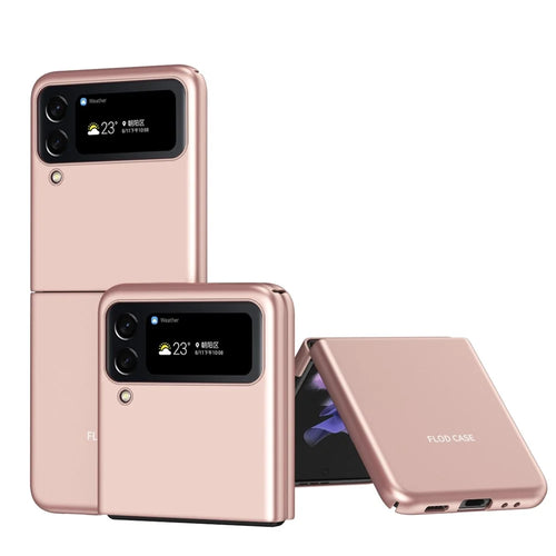 For Samsung Galaxy Z Flip4 5G Skin-Touch Feeling Ultra-Slim Anti-Fingerprint Matte Electroplating Hard PC Phone Case Cover - Rose Gold - 1