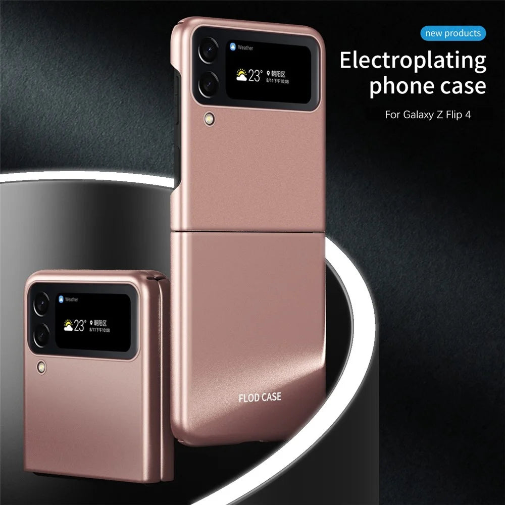 For Samsung Galaxy Z Flip4 5G Skin-Touch Feeling Ultra-Slim Anti-Fingerprint Matte Electroplating Hard PC Phone Case Cover - Rose Gold - 2