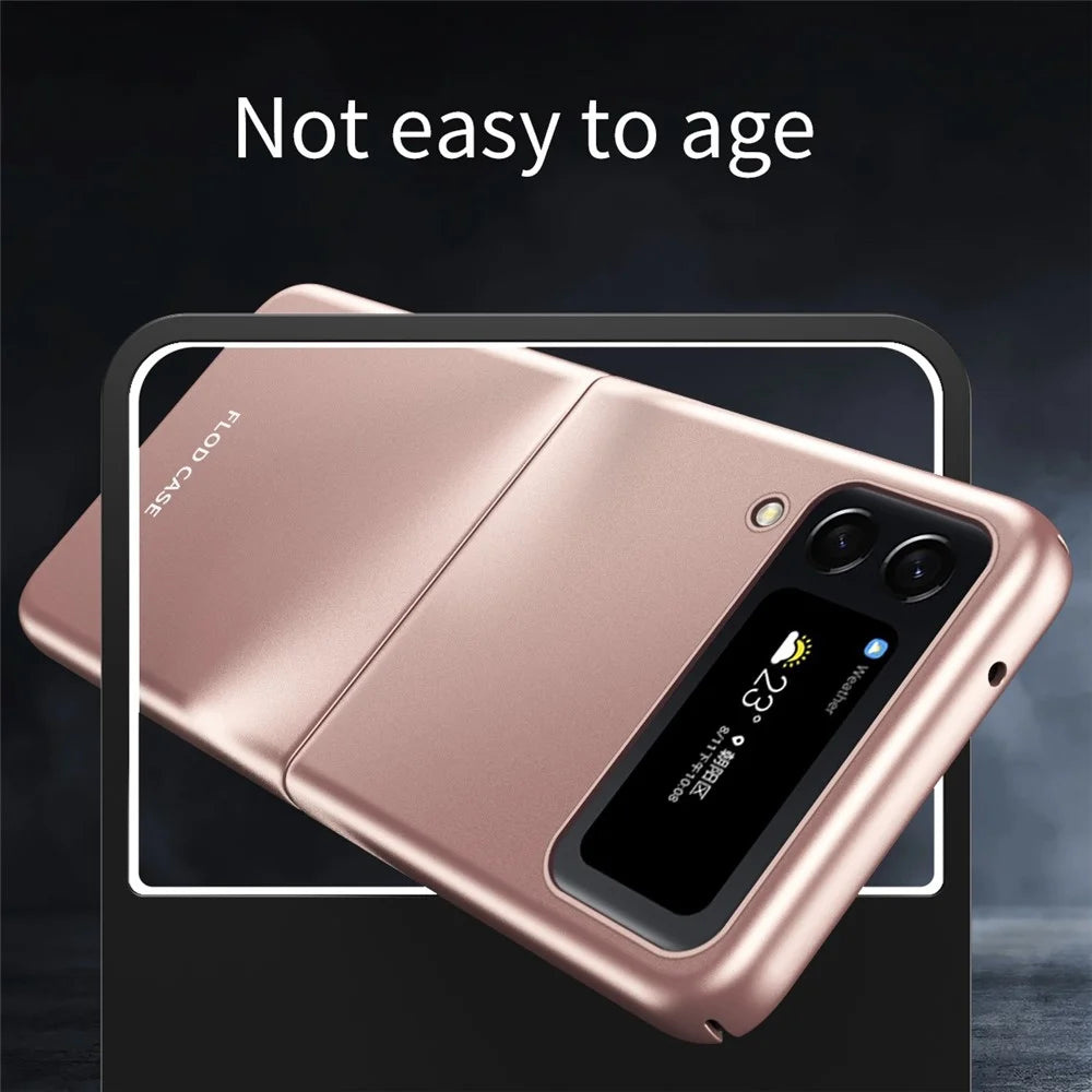 For Samsung Galaxy Z Flip4 5G Skin-Touch Feeling Ultra-Slim Anti-Fingerprint Matte Electroplating Hard PC Phone Case Cover - Rose Gold - 3