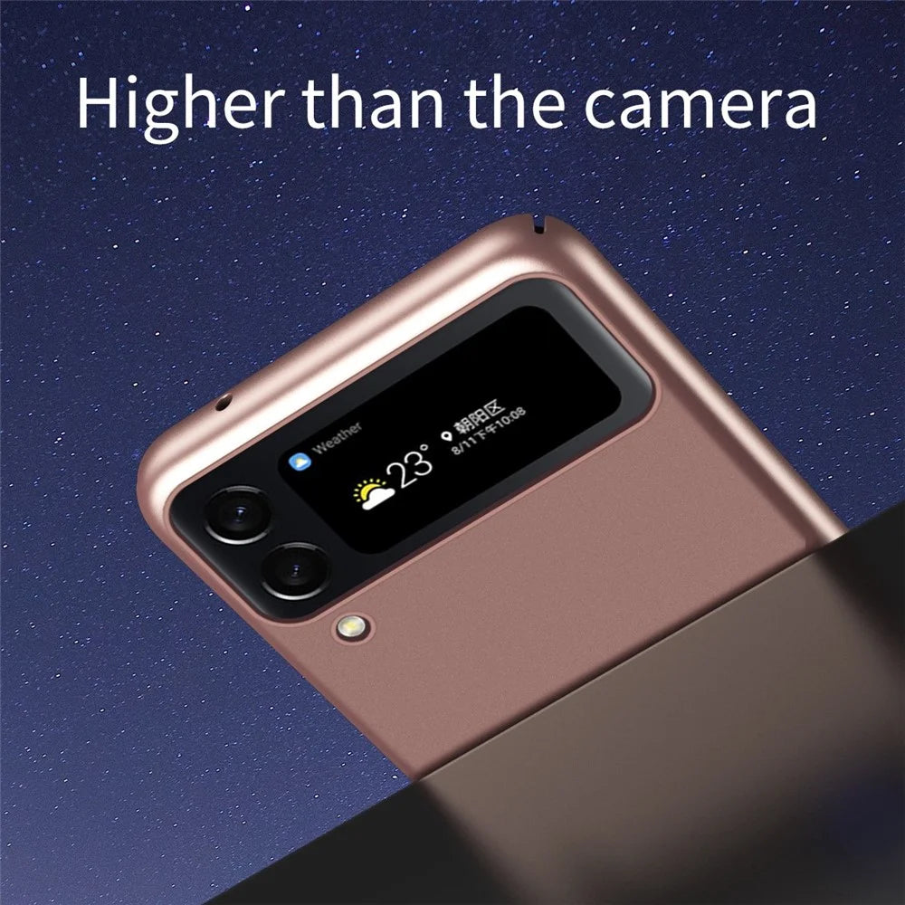 For Samsung Galaxy Z Flip4 5G Skin-Touch Feeling Ultra-Slim Anti-Fingerprint Matte Electroplating Hard PC Phone Case Cover - Rose Gold - 4