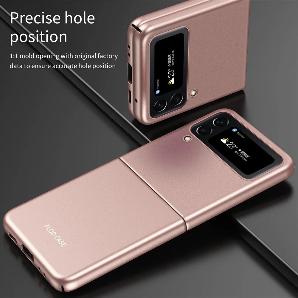 For Samsung Galaxy Z Flip4 5G Skin-Touch Feeling Ultra-Slim Anti-Fingerprint Matte Electroplating Hard PC Phone Case Cover - Rose Gold - 6