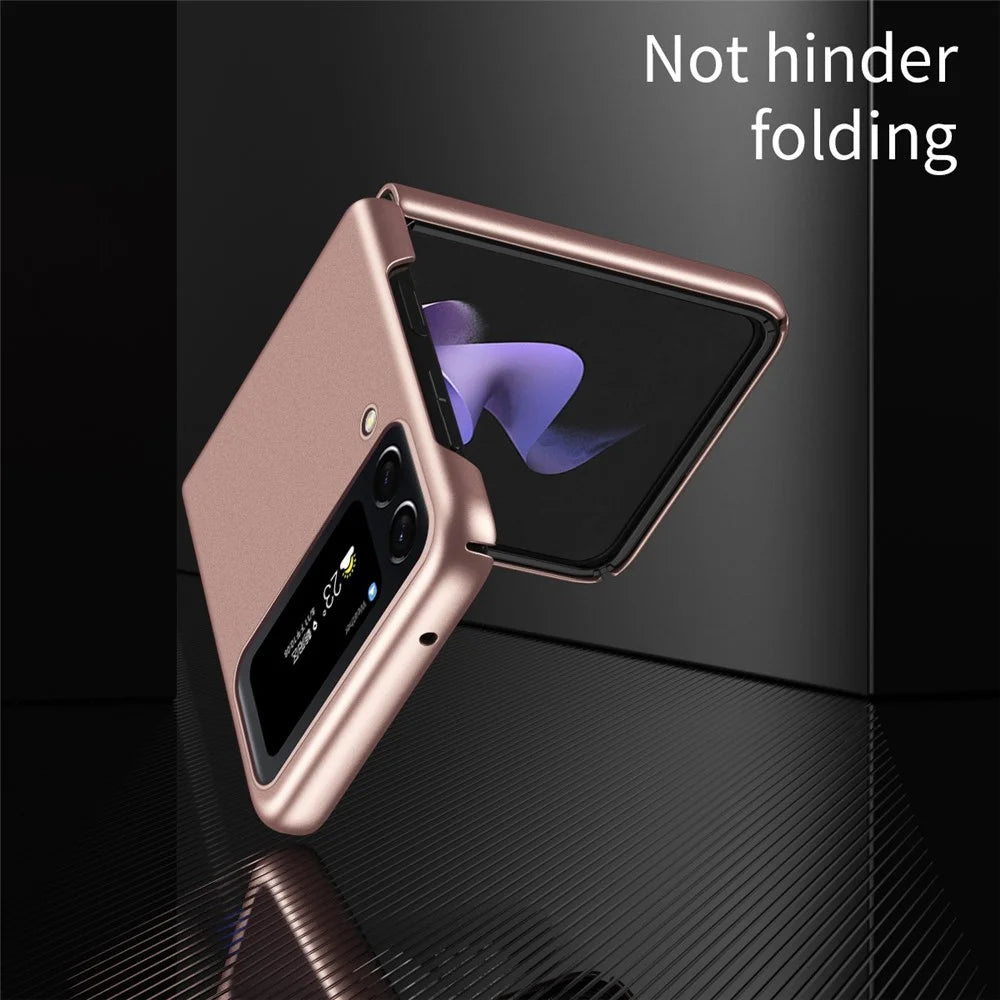 For Samsung Galaxy Z Flip4 5G Skin-Touch Feeling Ultra-Slim Anti-Fingerprint Matte Electroplating Hard PC Phone Case Cover - Rose Gold - 7