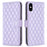 BINFEN COLOR For iPhone XS Max 6.5 inch Wallet Cover, BF Style-14 Imprinted Rhombus Pattern Overall Coverage Stand Matte PU Leather Case - Purple - 1