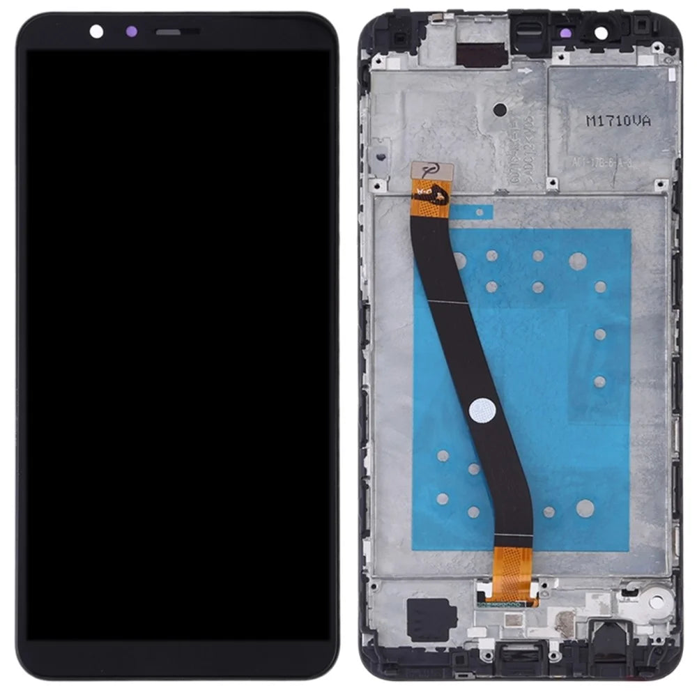 For Huawei Honor 7X Grade C LCD Screen and Digitizer Assembly + Frame Replacement Part (without Logo) - Black - 1
