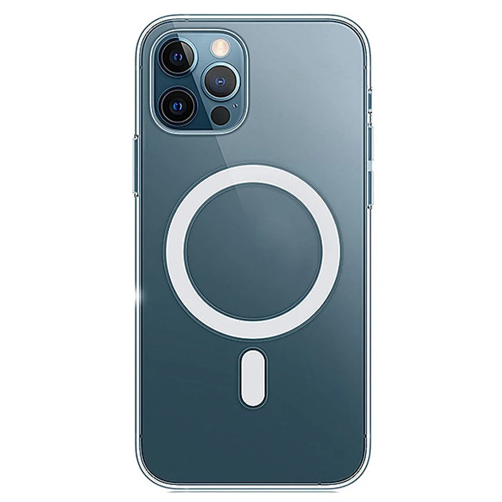 For iPhone 14 Pro Max 6.7 inch Clear Phone Case with Magnetic Charging Design Acrylic + TPU Shockproof Hybrid Cover - 1