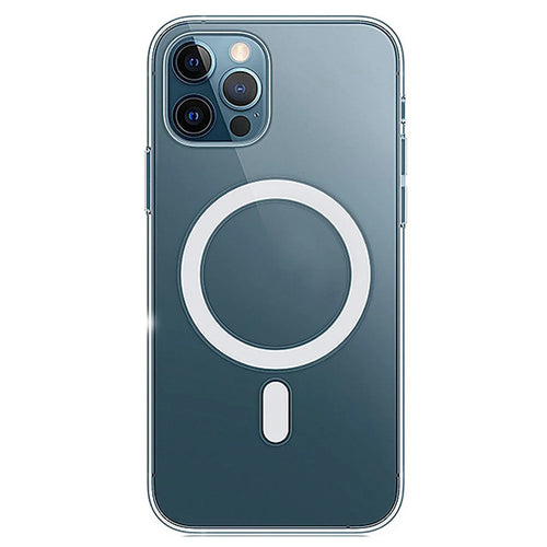 For iPhone 14 Pro Max 6.7 inch Clear Phone Case with Magnetic Charging Design Acrylic + TPU Shockproof Hybrid Cover - 1