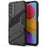 For Samsung Galaxy M13 4G Kickstand Protective Phone Case Drop-proof Hard PC Soft TPU Hybrid Cover - Black - 1